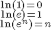 https://www.mathematiquesfaciles.com/cgi-bin/mimetex.cgi?%20\ln%20(1)=0,https://www.mathematiquesfaciles.com/cgi-bin/mimetex.cgi?%20\ln%20(e)=1,https://www.mathematiquesfaciles.com/cgi-bin/mimetex.cgi?%20\ln%20(e%5en)=n
